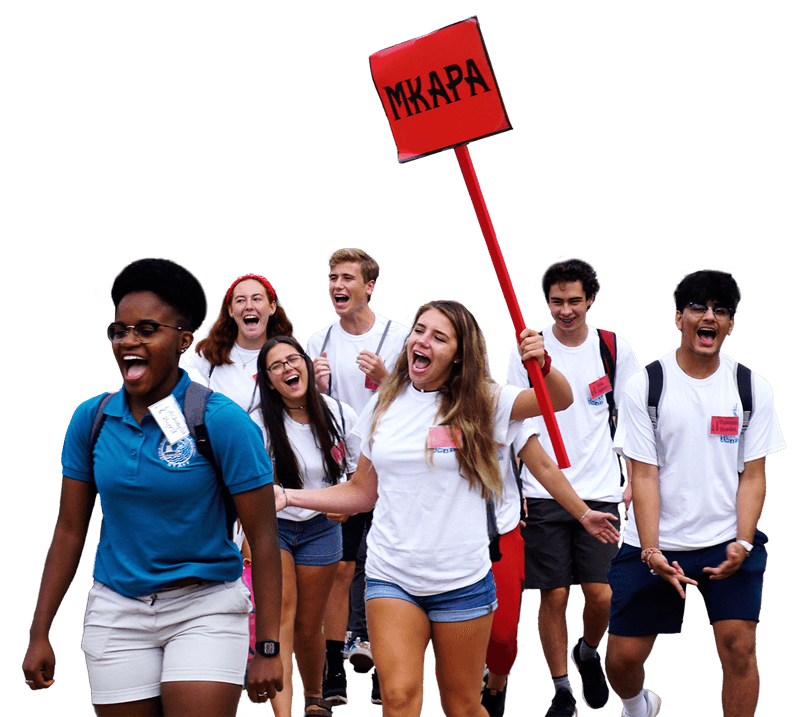 Virginia Beach student delegates marching